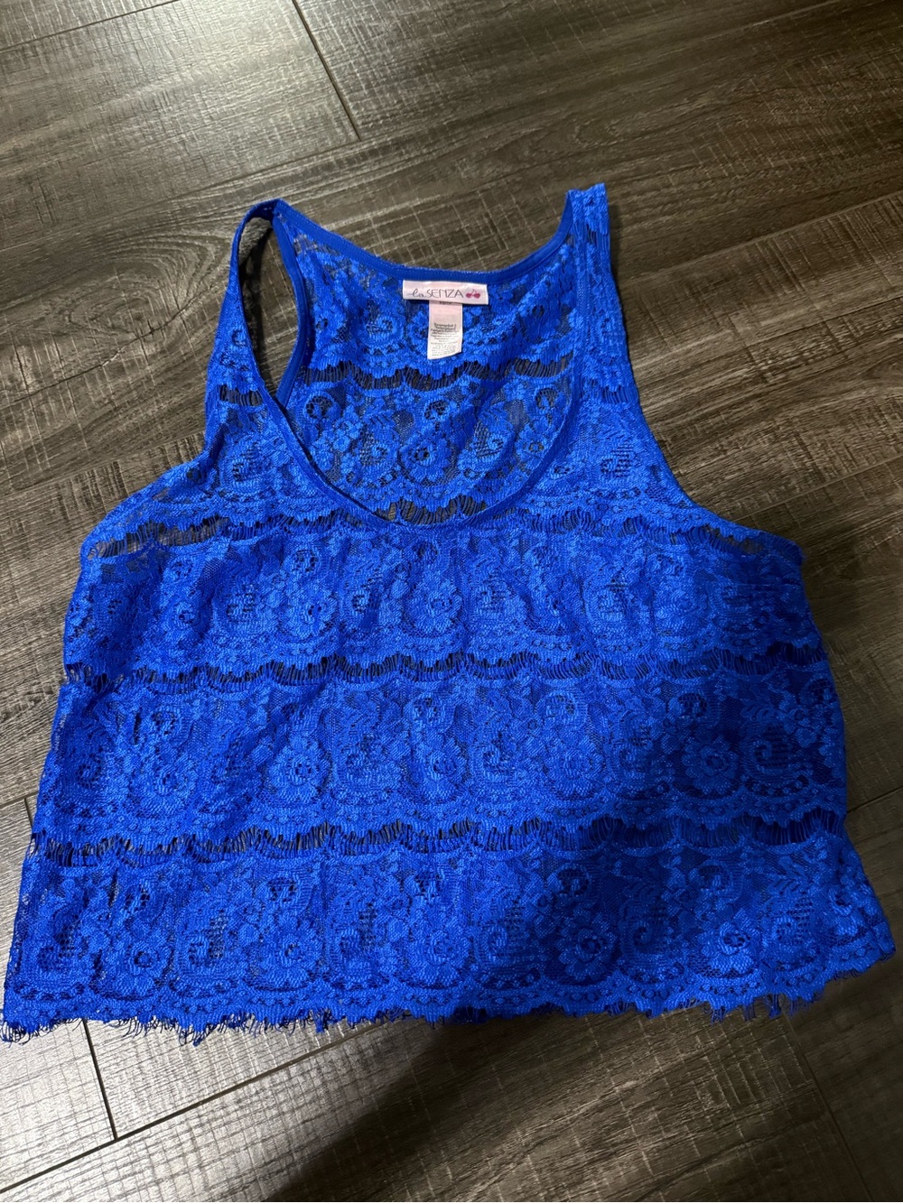 La SENZA Royal Blue Lace Racerback Camisole